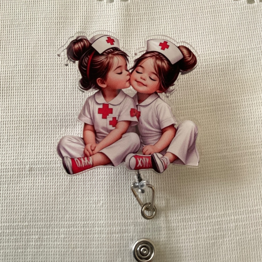 Healthcare Worker Pull  String Badge -Nurse , CMA, Techs Etc